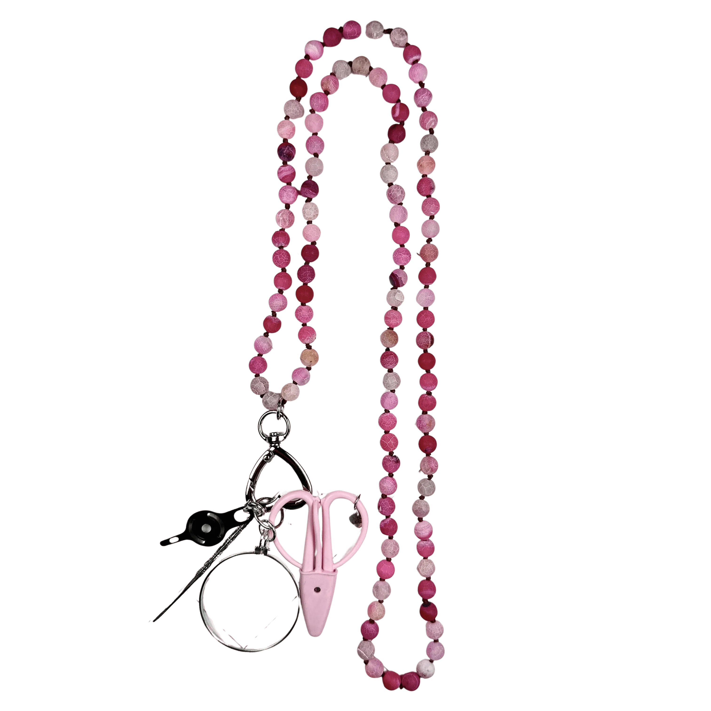 UP UP Gemstone Chatelaine Necklace - Matte Multi Pink