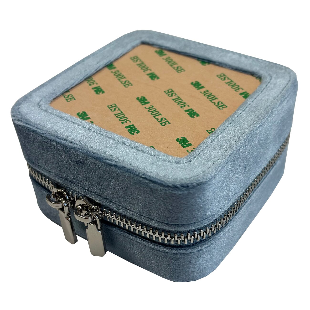 Velvet 4" Square Jewelry Box- Denim