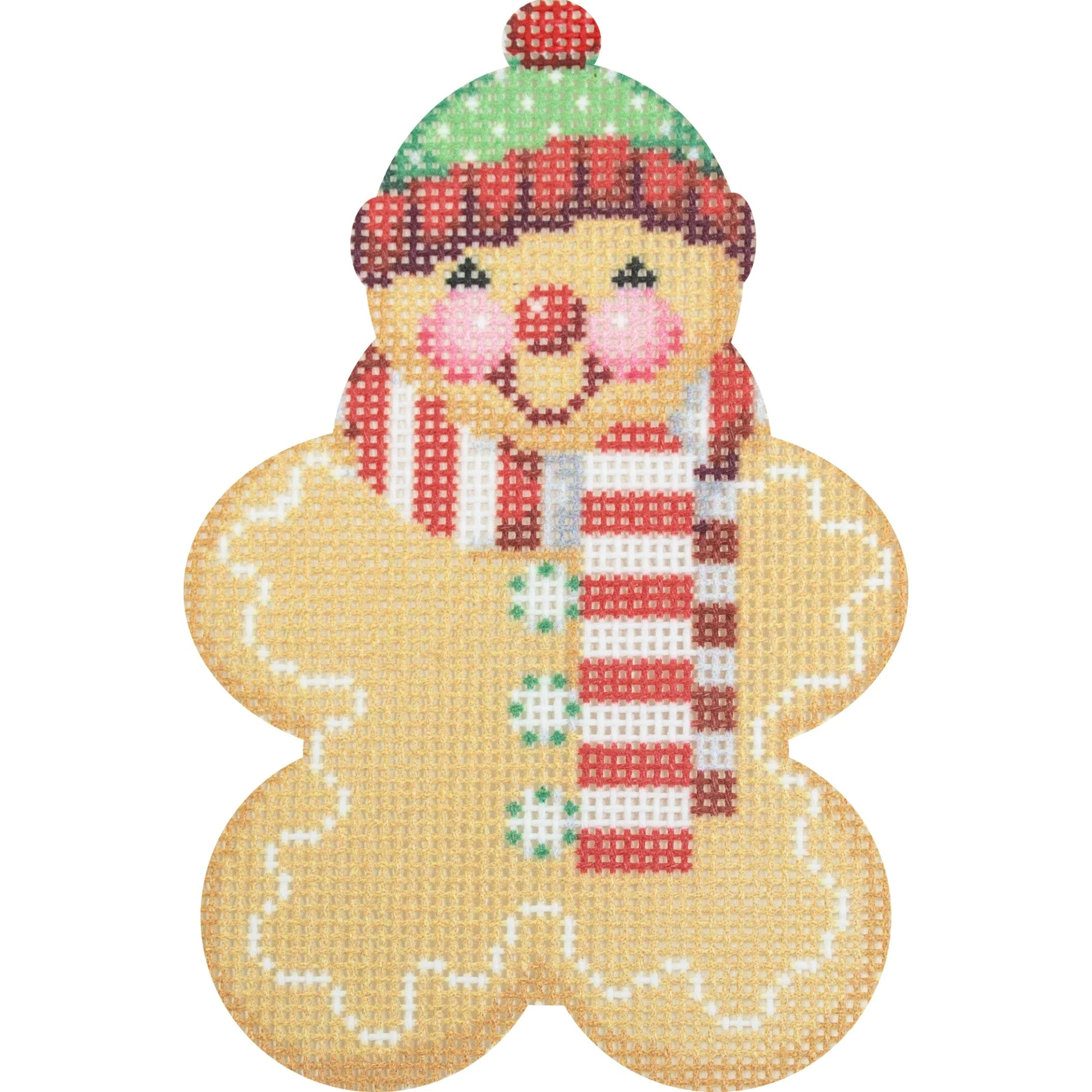 Gingerbread Friends - Red Striped Scarf with Stitch Guide