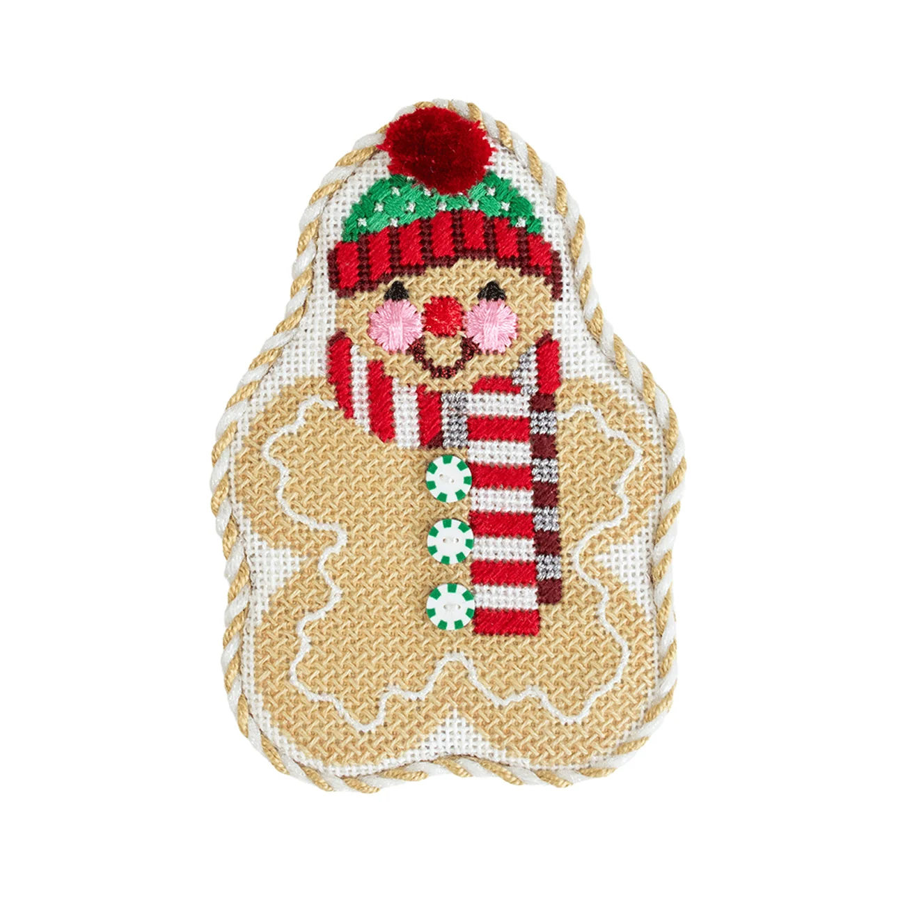 Gingerbread Friends - Red Striped Scarf with Stitch Guide