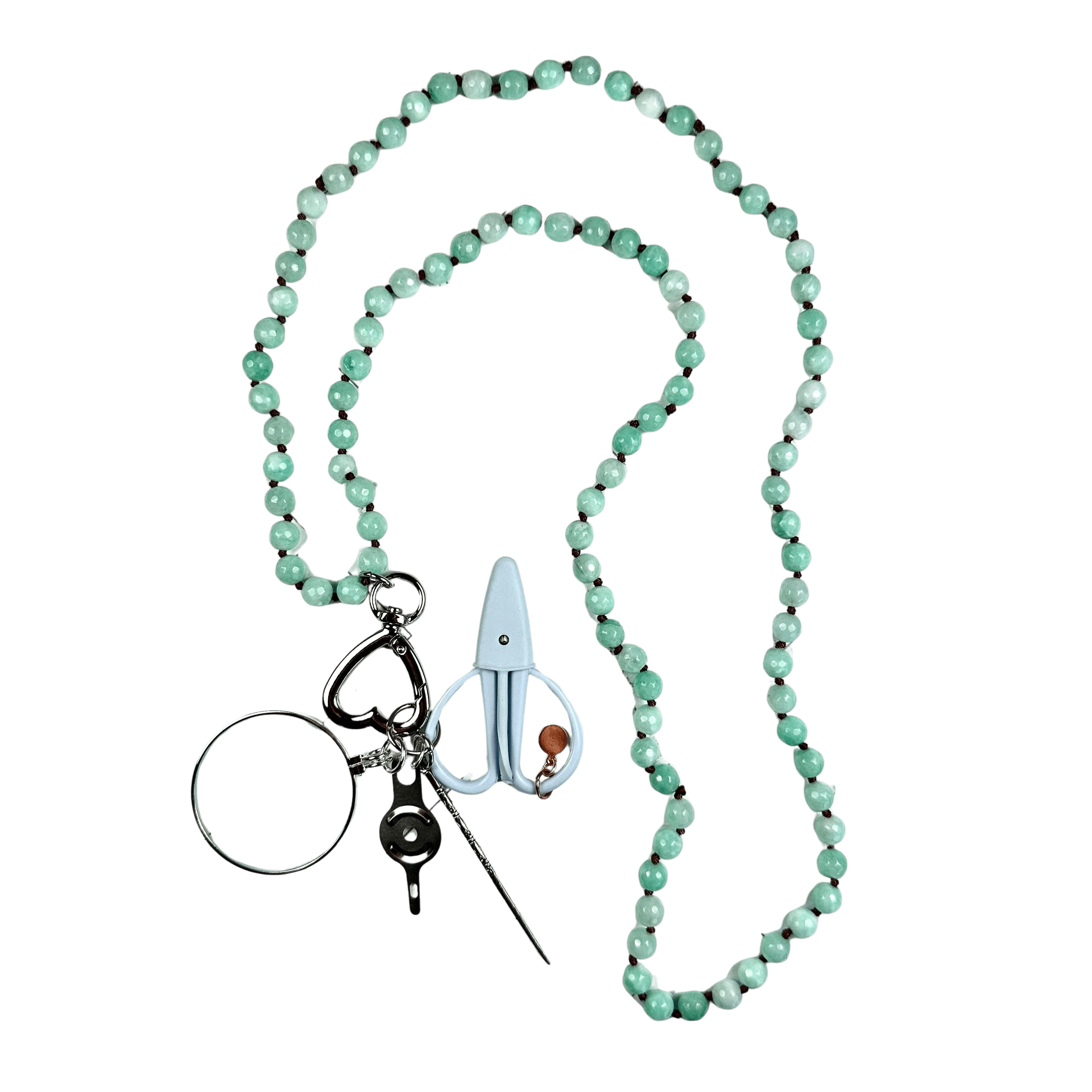 Gemstone Chatelaine Necklace - Light Green Turquoise
