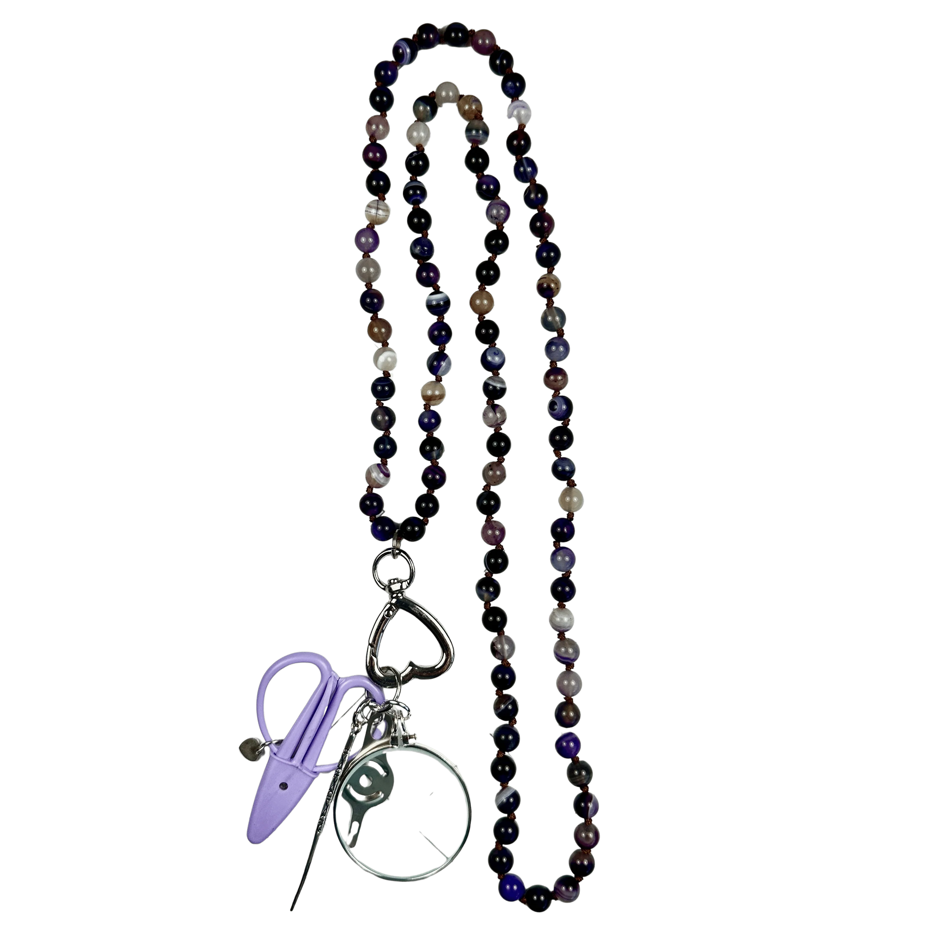 Gemstone Chatelaine Necklace - Multi Purple