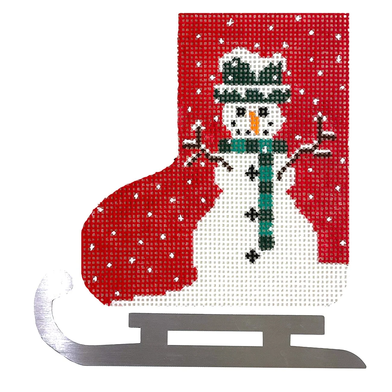 Red Background Snowman Mini Skate w/Blade