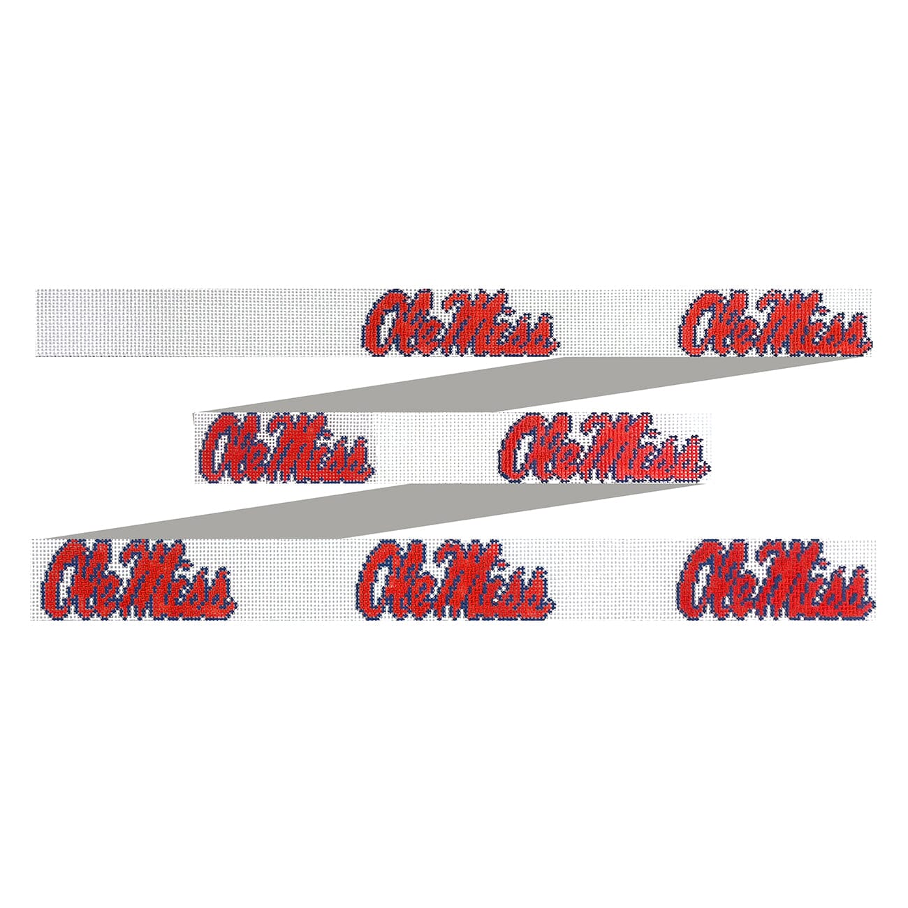 Ole Miss Script Belt on White