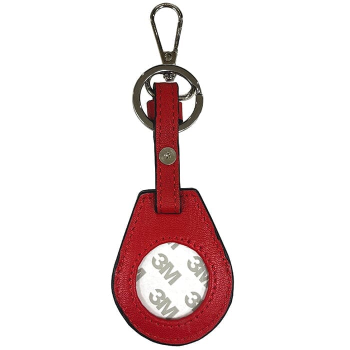 Leather Air Tag Key Fob - Red