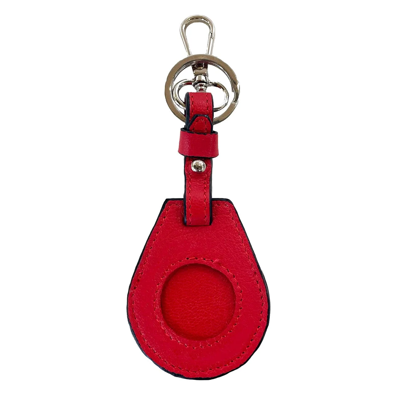 Leather Air Tag Key Fob - Red 3 Leather Air Tag Key Fob - Red