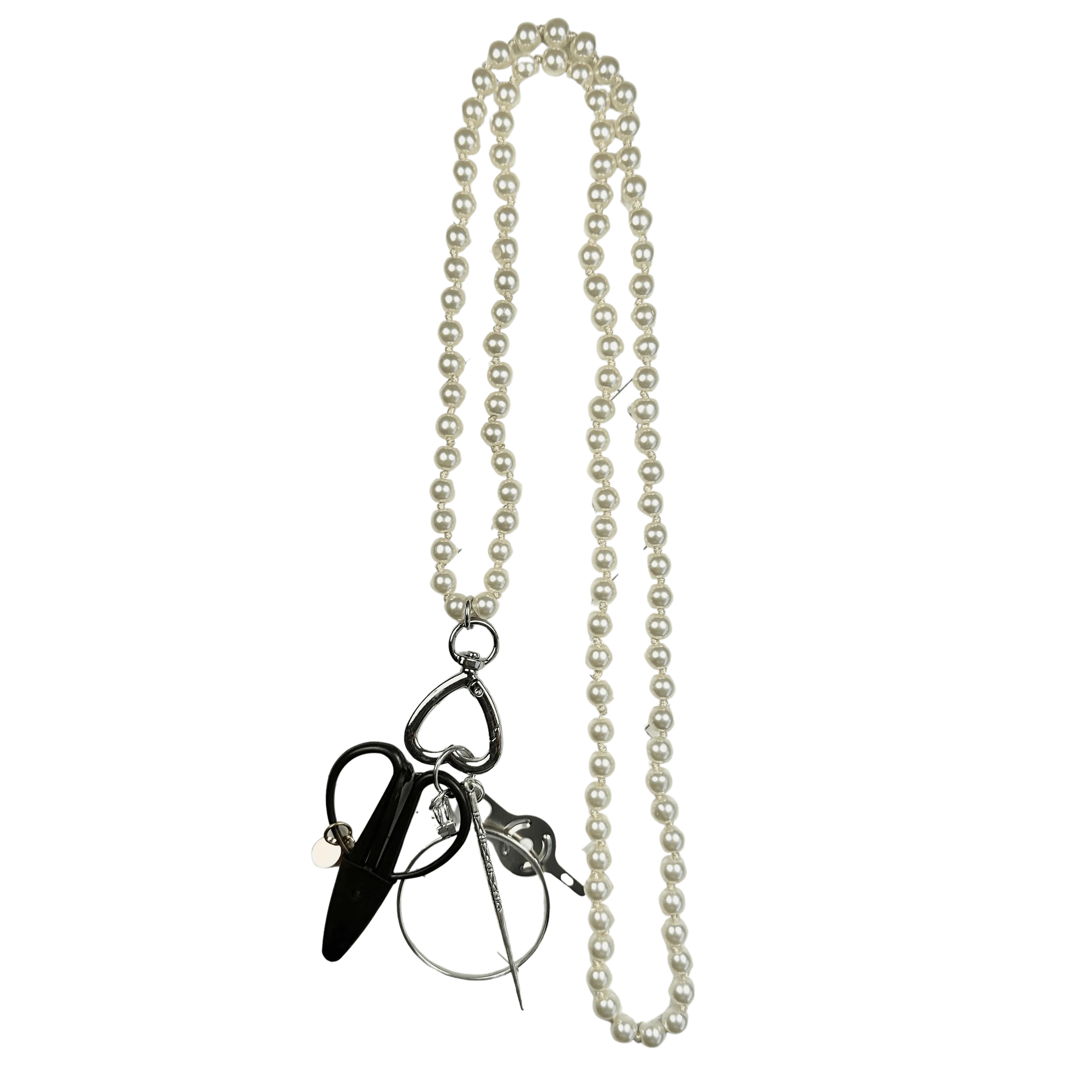 UP UP Chatelaine Necklace - Off-White Glass Beads