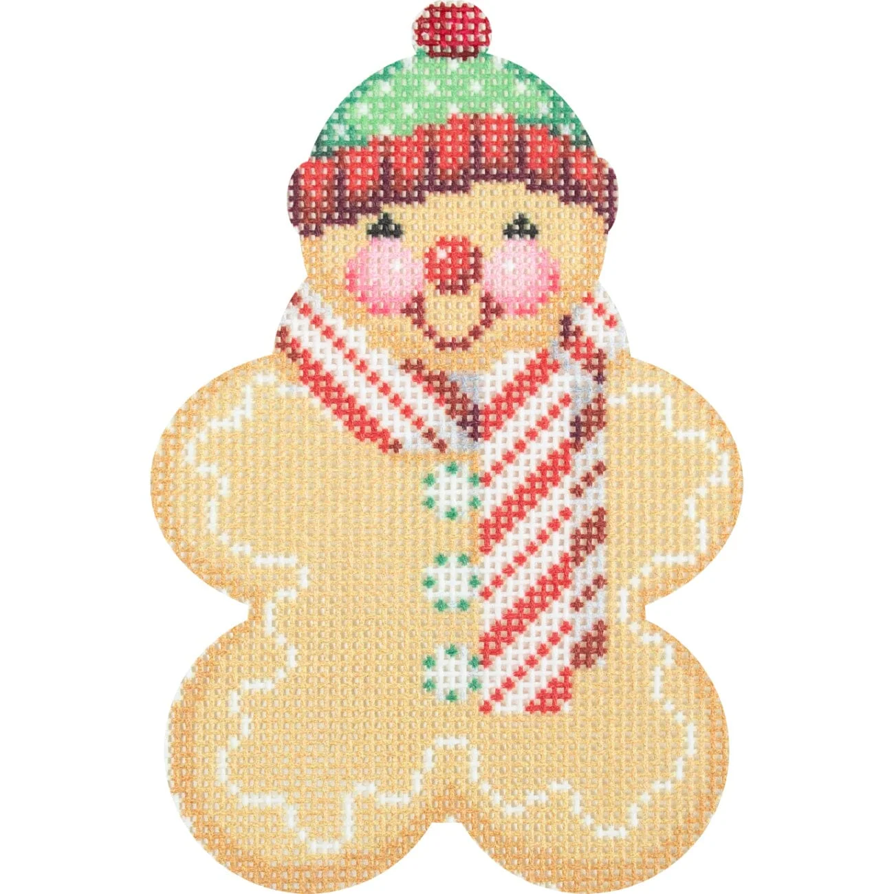 Gingerbread Friends - Peppermint Scarf with Stitch Guide 4 Gingerbread Friends - Peppermint Scarf with Stitch Guide